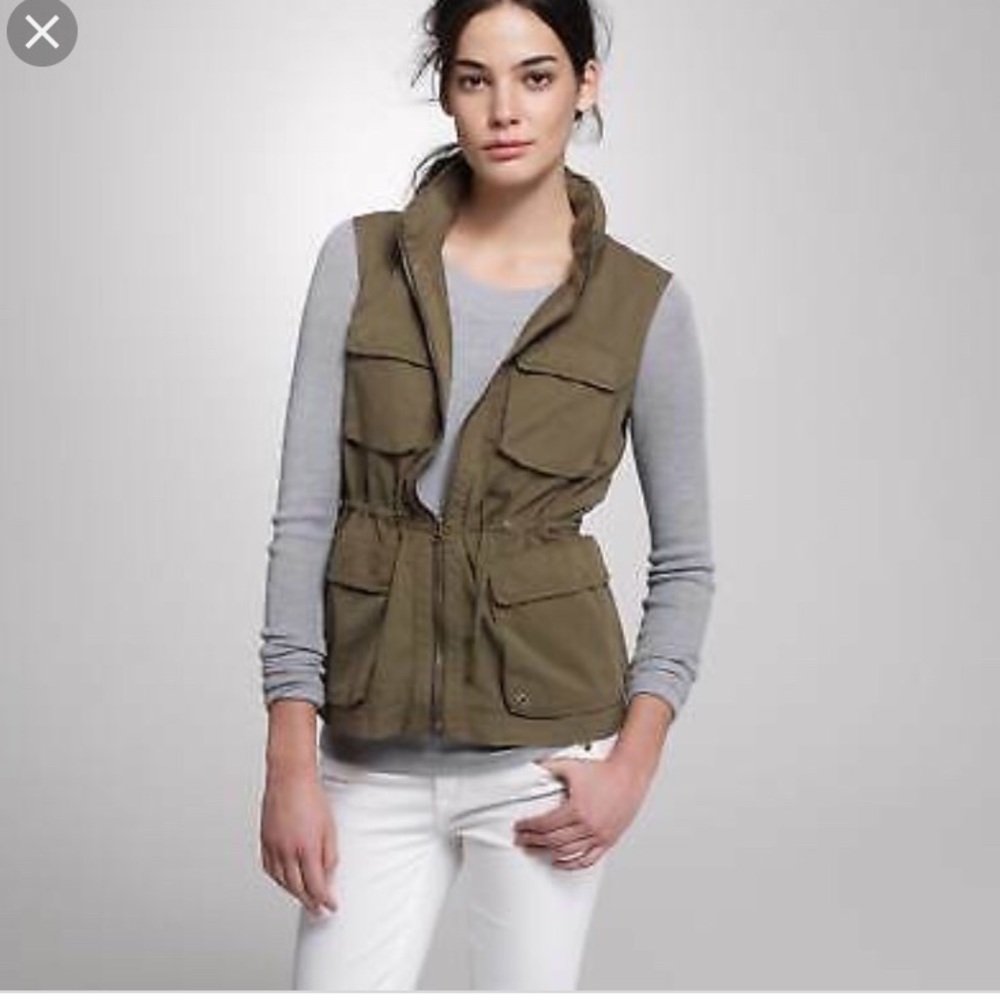 J.crew utility olive vest never worn